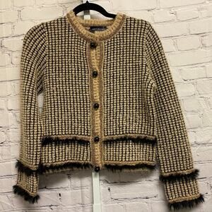 ANNA RACHELE - Merino Blend Gold and Black Cardigan